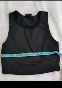 Activewear Set: Black Crop Top &amp; Grey Leggings