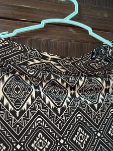 Black &amp; White Tribal Print Skirt