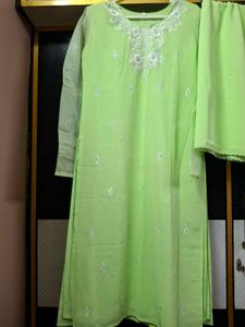 Pistachio Green Embroidered Kurta Set