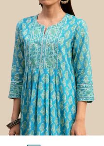 Beautiful Blue Block Print Kurta Set