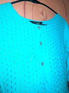 Green Kurta with Sequins