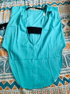 Elegant Blue Hi-Lo Top