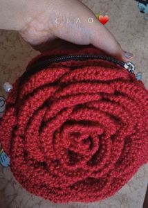 Unique Rose Crochet Clutch Bag
