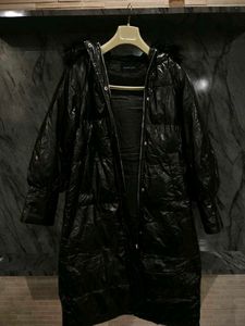 Black Puffer Coat with Fur Hood