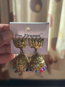 Lotus Jhumka Earrings