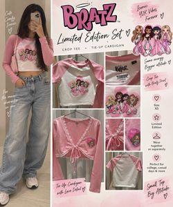 Limited Edition Bratz Pink Lace Crop Set XS