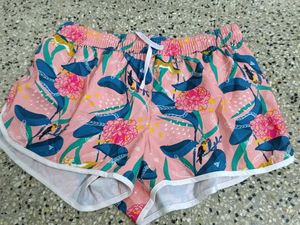 Pink Floral Print Shorts