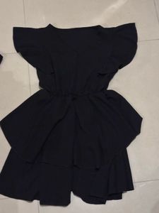 URBANIC Chic Black Ruffle Dress
