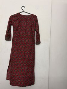 Red Printed Kurta