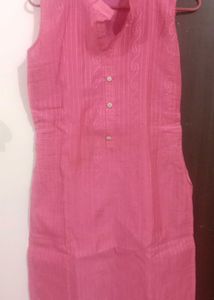 Stylish Pink Sleeveless Kurta