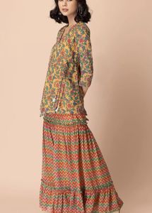 Indya Angrakha Kurti With Sharrara