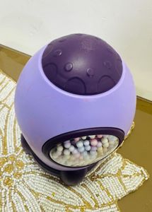 Cute Purple Rocket Piggy Bank with Colorful Balls