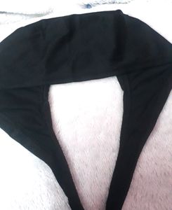 Sedra Women's Cotton Solid Underscarf Black Cap Hi