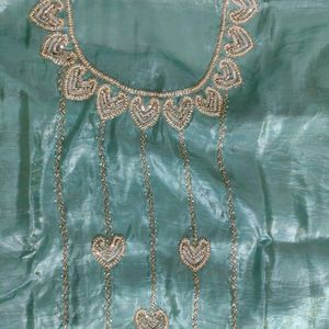 Elegant unstitched party wear suit, dress material