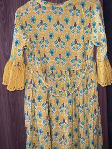 Vibrant Yellow Kurta with Bell Sleeves