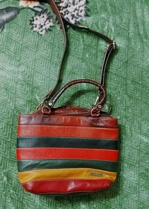 Vintage Leder Land Striped Leather Bag
