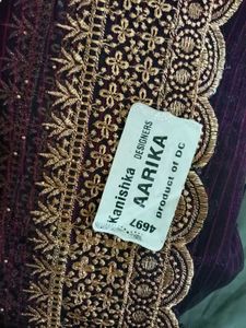 Deep Plum Fancy Saree with Designer Blouse Piece