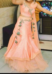 Designer Peach Lehenga Choli