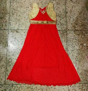 Red &amp; Gold Festive Girls Dress