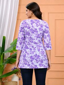 Purple Floral Print Top