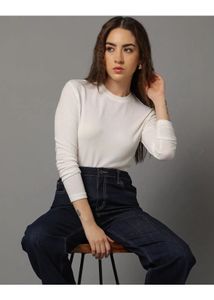 Striped Mock Neck Long Sleeve Top