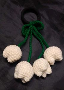 Handmade Crochet Flower Hair Tie