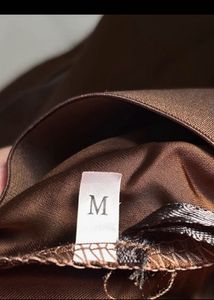 Elegant Brown Satin Skirt