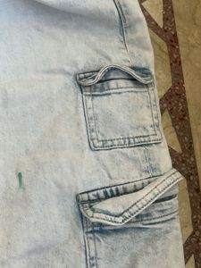 Light Wash Cargo Jeans