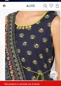 AJIO FusionFloral Print Wrap-Style Tunic Angrakha