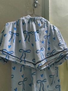 SHEIN BLUE BOW night suit