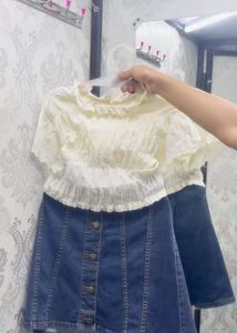 Chic Textured White Puff Sleeve Top