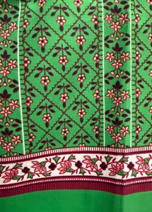 Vibrant Green Floral Print Saree