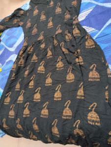 Stylish Black Kurta with Gold Print