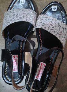 Sparkling Silver &amp; Black Sandals