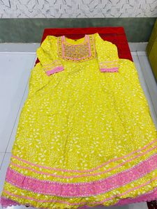 Yellow Floral Kurta Set with Dupatta