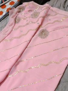 pink color saree