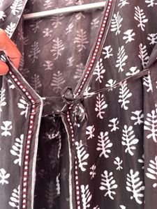 Handblock Print Brown Printed Wrap Top