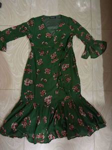 🌿Emerald green Floral Dream dress 🌸
