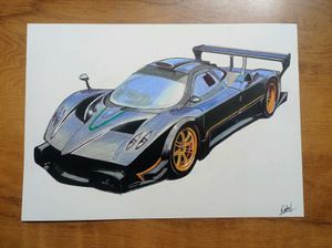 Pagani Zonda Car Drawing
