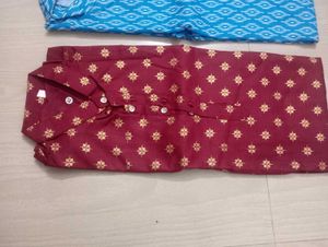 Men's printed cotton blend material Kurtas