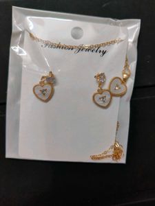 Heart Pendant Necklace & Earring Set