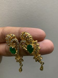 Elegant Gold Peacock Earrings