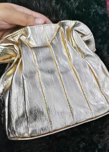 Estee lauder Elegant Gold Metallic Clutch Bag
