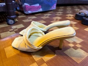 Yellow Heeled Mules