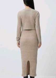 Ribbed Crop Top and Skirt Set