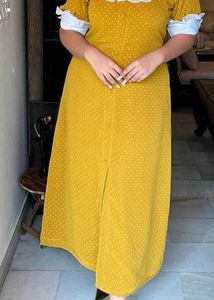 Vintage Polka Dot Dress Self Designed L Size