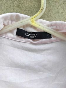 Women's Pink Pleated Collared Shirt