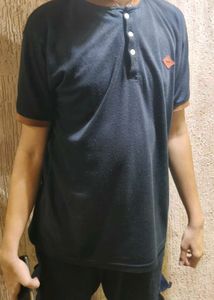 Men's Black &amp; Brown Polo Shirt