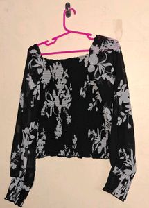 Black and white floral top