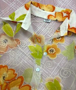 PINTERESTY ORGANZA FLORAL SHIRT